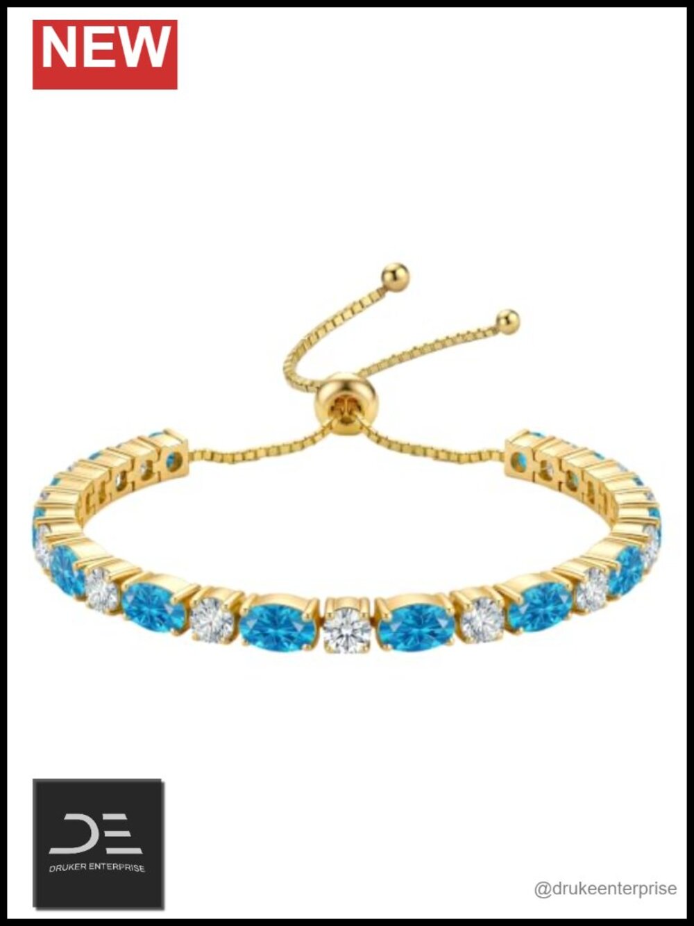 Oval Topaz Birthstone Gold Plated Tennis Bangle Bolo Bracelet Women